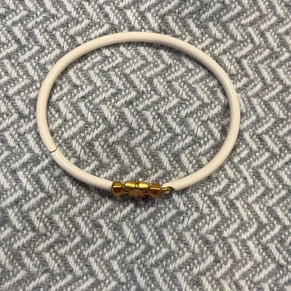 Tory Burch Gold Logo Cream Bracelet - Picture 2 of 5